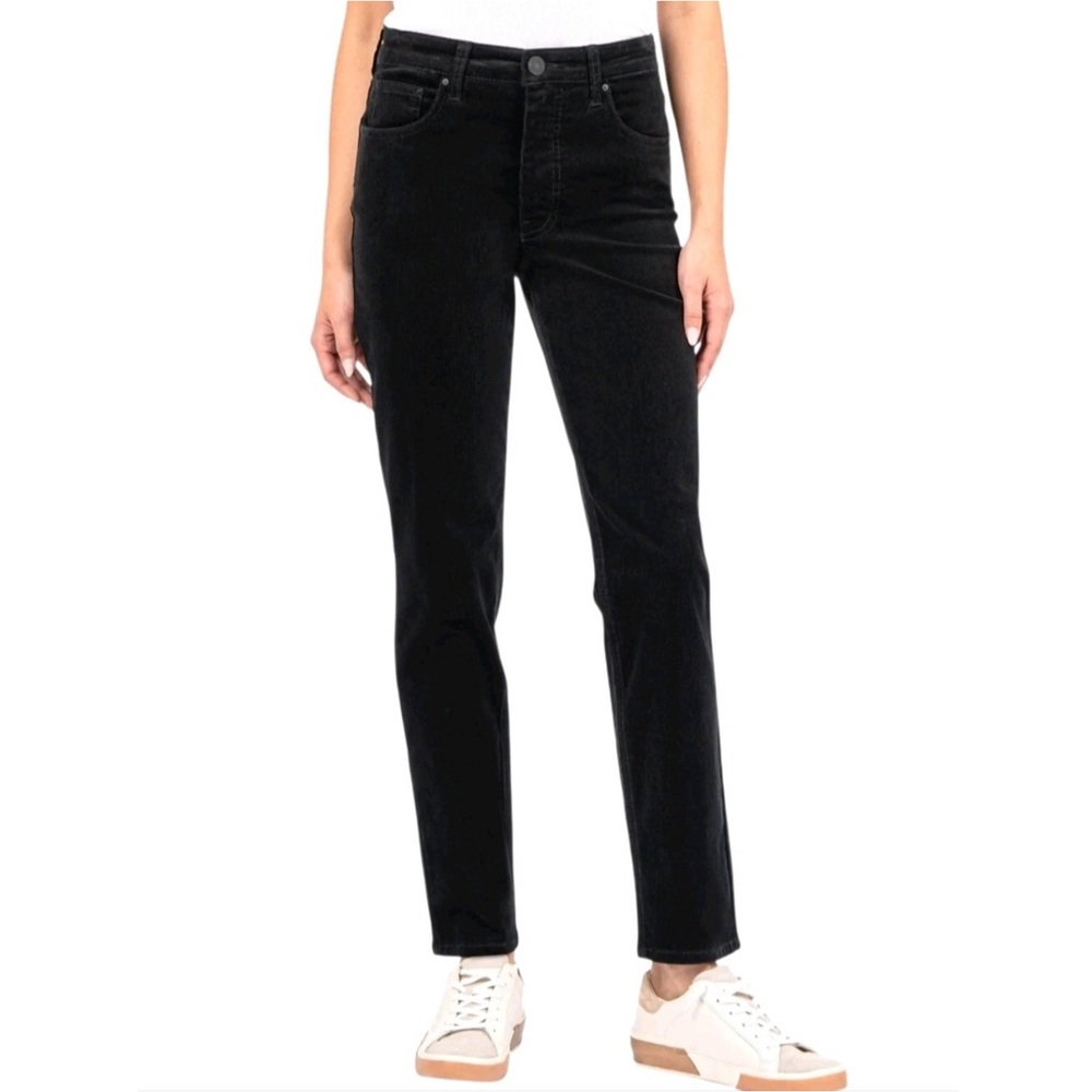 Kut From Kloth Womens Jean Size 4 Black Corduroy Rachael High Rise Fab Ab Mom